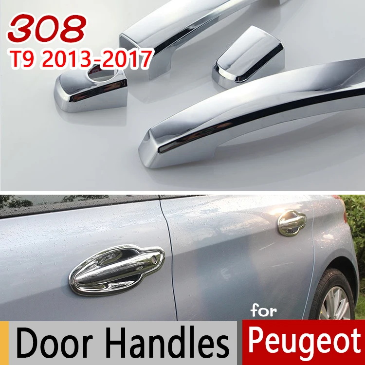 Для Peugeot 308 T9 2014 2017 308SW хромированные чехлы с ручками комплект из 4 предметов