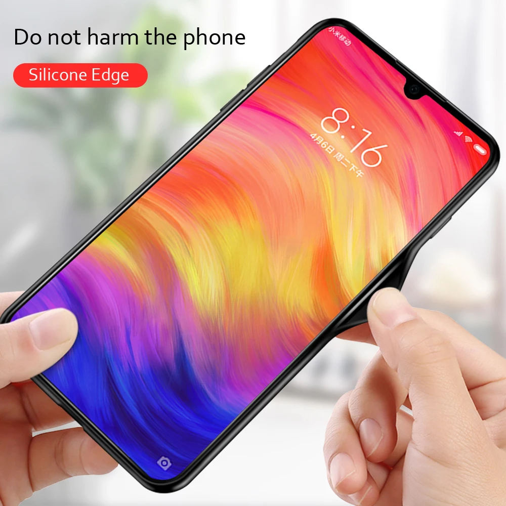 Чехол для Xiaomi Redmi Note 7 стеклянная задняя Жесткая Крышка Pro мягкий бампер Mi8 Mi9 SE