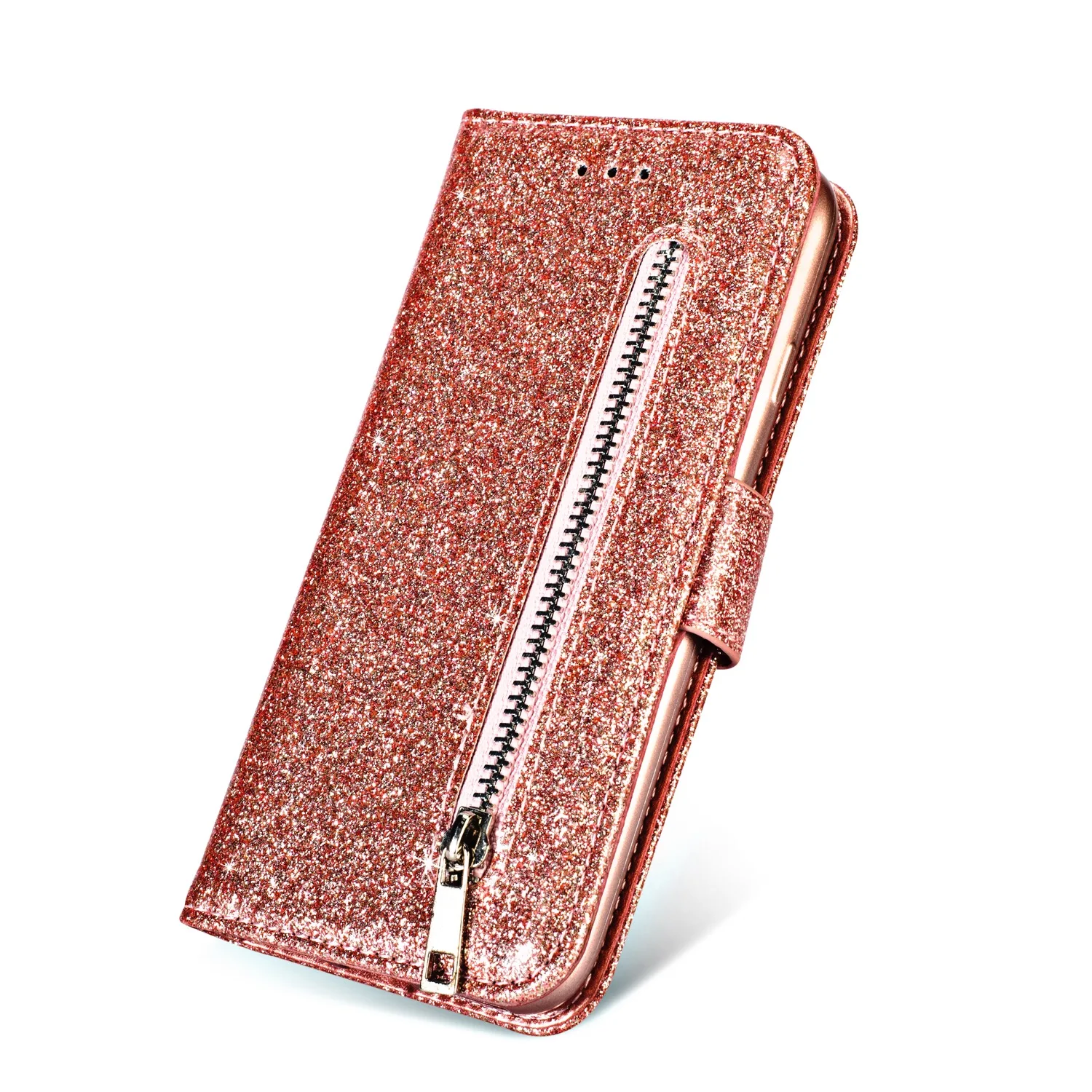 Rose Gold Coque чехол для samsung Galaxy J4 J6 A6 плюс J3 J5 J7 S6 S7 S8 S9 Edge Plus Note 8 9 с мешок с застежкой-молнией чехол-портмоне с откидной крышкой - Цвет: Rose Gold