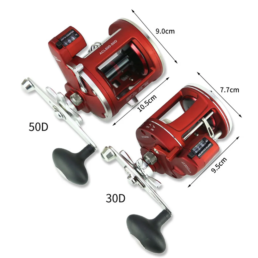 

YUMOSHI Left Right Hand Cast Drum Wheel 12 Bearings Fishing Reel with Electric Depth Counting Multiplier