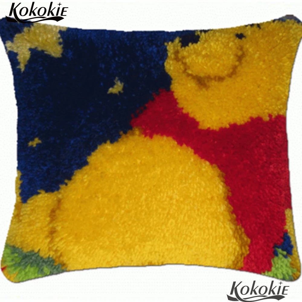 

Latch hook rug kits bear carpet handicraft needlework sets cross stitch kits cushion embroidery yarn handmade embriodered mats