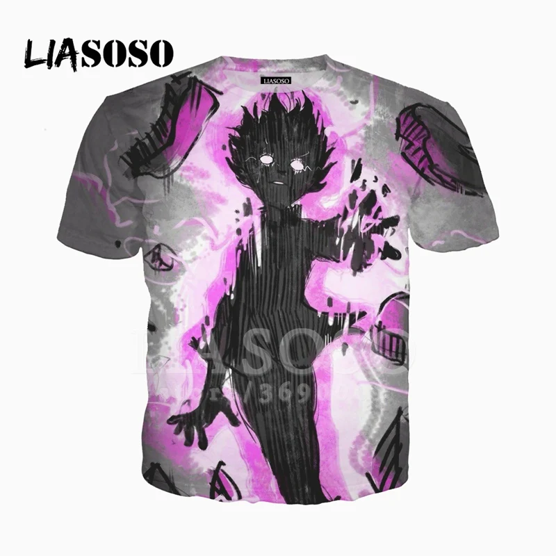 9 LIASOSO 3D Print Men Women Anime Mob Psycho 100 Mobu Saiko Hyaku Tshirt Summer T-shirt Casual Hip Hop Streetwear X2479 - Цвет: 9