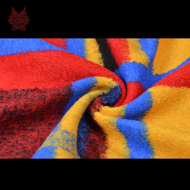 Новая мода американский стиль цвета радуги плед кашемировая шерсть ткани для