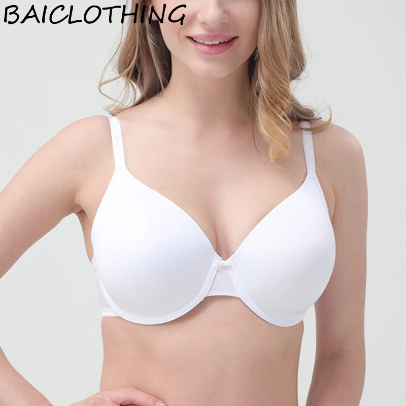 BAICLOTHING Гладкий бесшовный Женский полноразмерный бюстгальтер на косточках без