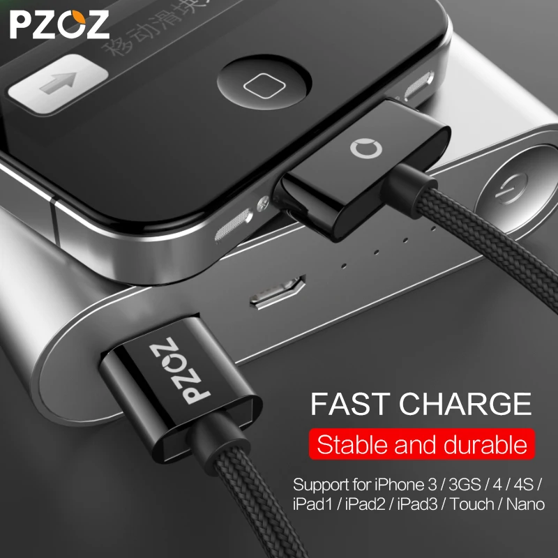 PZOZ for iphone 4 cable 30 pin fast charger usb for apple iphone 4 s iPad 2 3 charging cabe touch parts port cord 2m 4se adapter