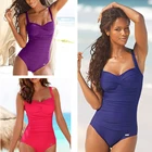 Женский слитный купальник, классический винтажный тонкий купальный костюм с пуш-ап, летняя пляжная одежда, XXXL, 2019