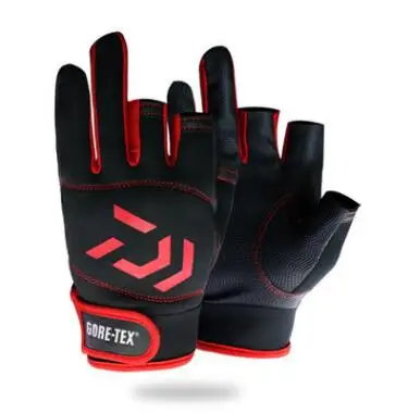 

Противоскользящие рыболовные перчатки Daiwa, рыболовные перчатки без пальцев из импортной овечьей кожи с тремя разрезами