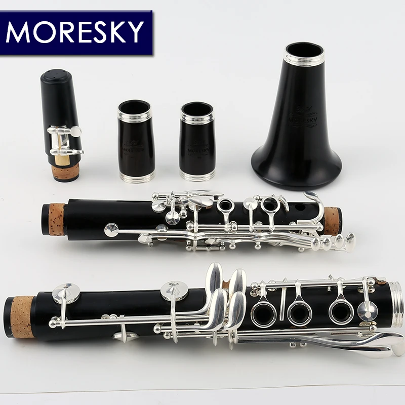 Кларнет из черного дерева MORESKY с 17 клавишами, кларнет из цельного дерева M8