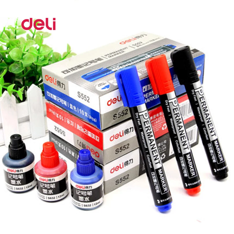 Deli sketch marker pen set logistics Supplies mark Alcohol Marker pen permanent pen cartoon graffiti markers ink refilling