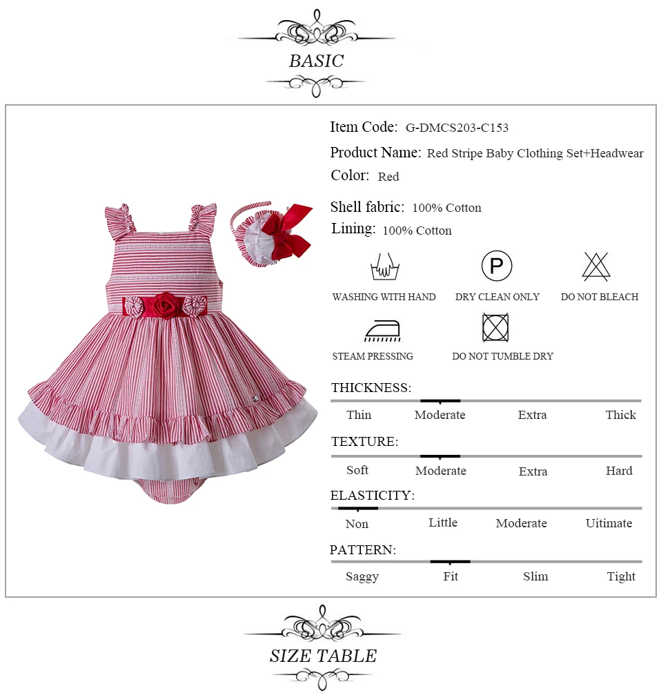 Pettigirl/Летняя одежда в красную полоску для маленьких девочек, одежда для маленьких девочек со штанами PP и головным убором, G-DMCS203-C153