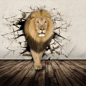 Индивидуальные фото обои 3D реалистичные животных росписи носорог Лев Слоны нетканые Спальня настенная Домашний Декор обои 3d