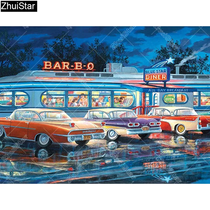 Набор для алмазной вышивки много автомобилей Zhui Star картина из квадратных страз 5D