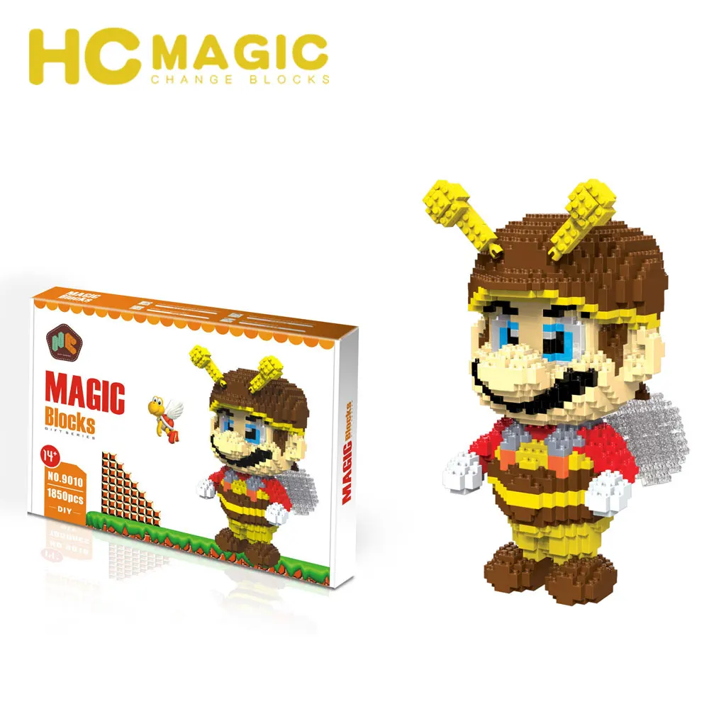 HC MAGIC 9010 алмазные строительные блоки Марио пчела детская сборка подарки DIY