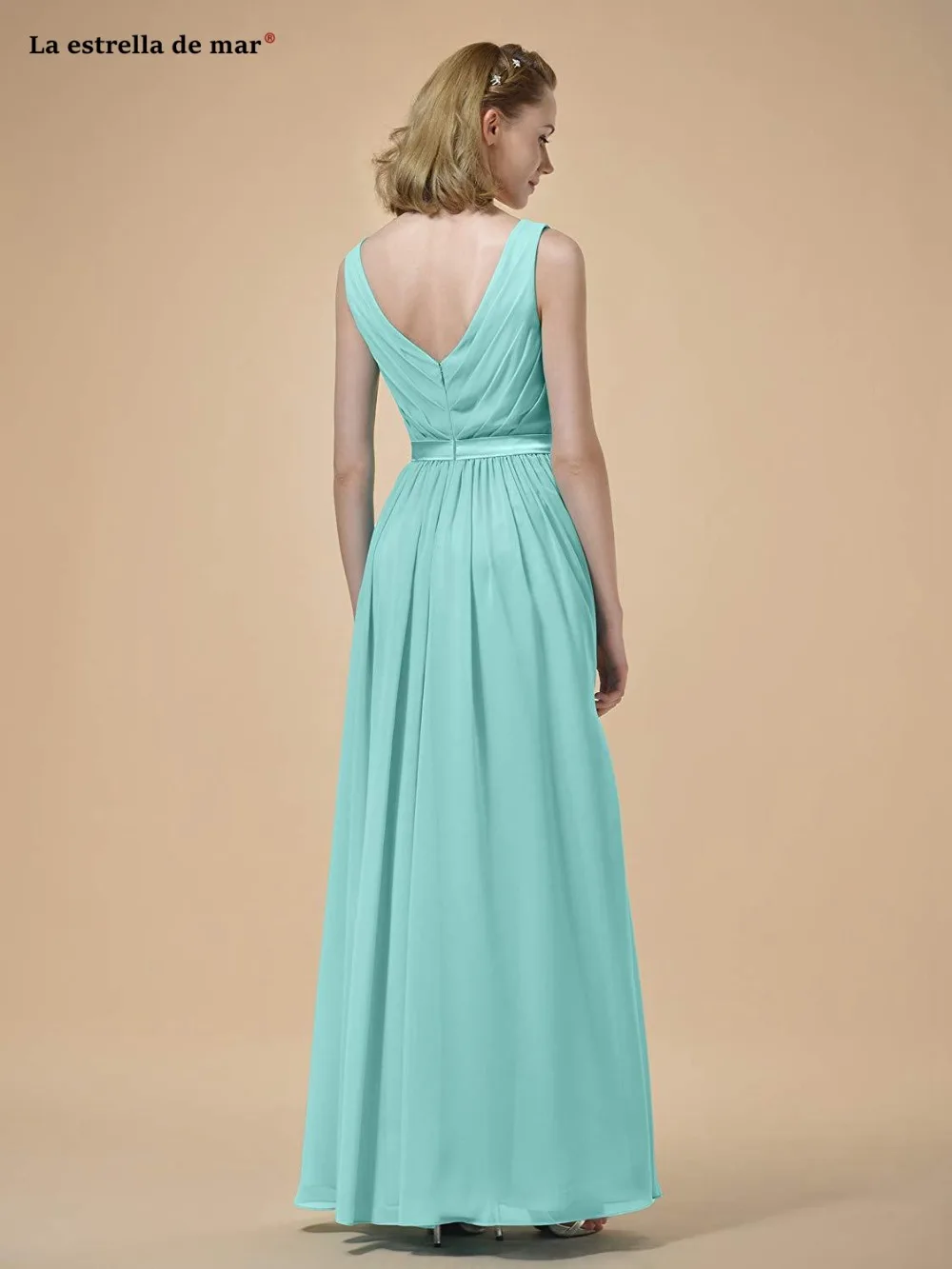 Vestido madrinha Горячие sexy шифон V шеи линии Королевский синий цвет темно-синий, бордовый мяты бирюзовое украшение фиолетовое платье для невесты длинные