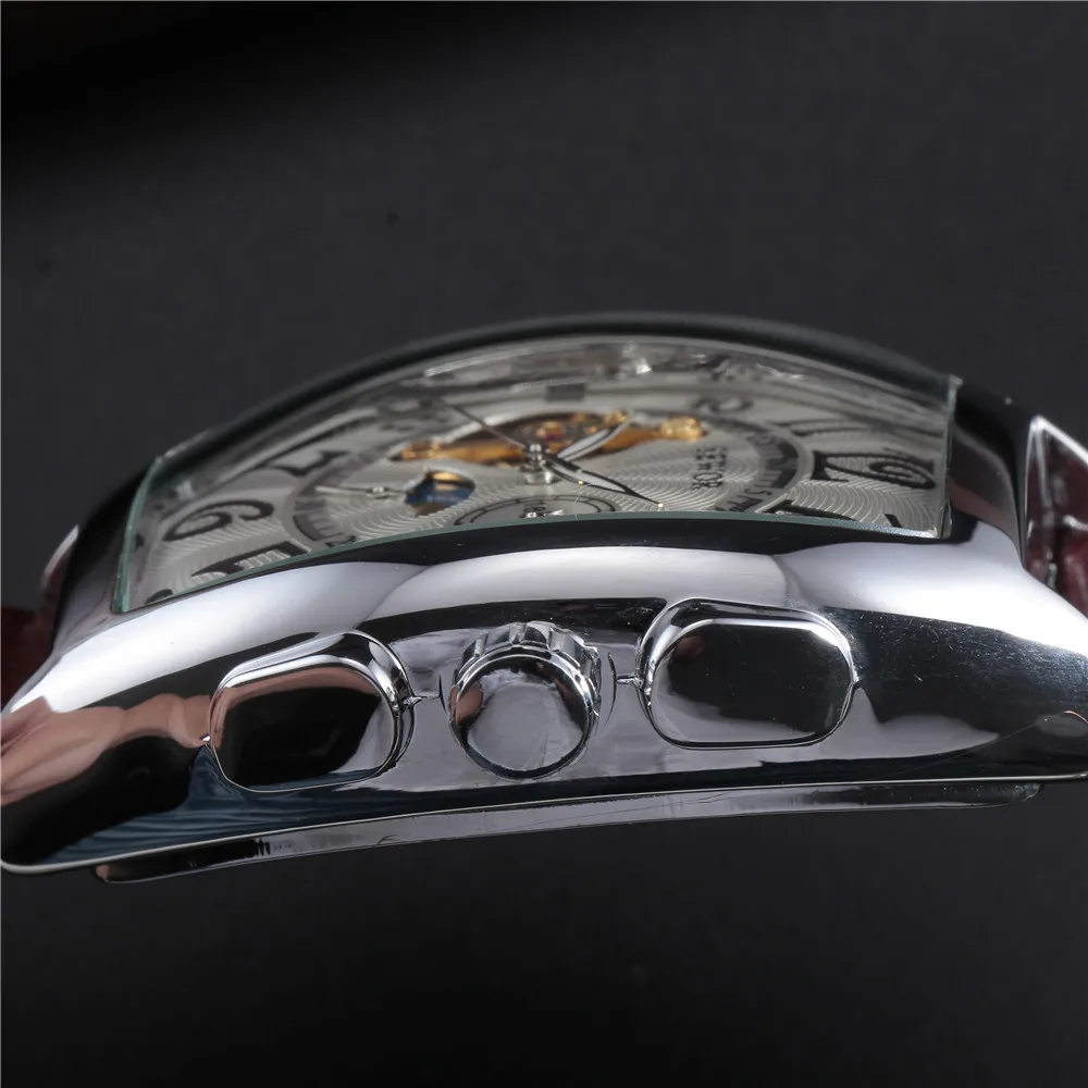 SEWOR Марка Tonneau роскошный кожаный ремешок автоматические механические Для мужчин