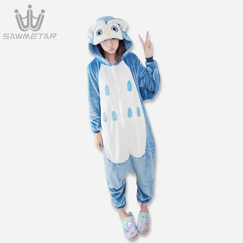Kugurumi пижама в виде животного для взрослых Для женщин панда на зиму, теплые, фланелевые пижамы с изображением мультипликационной свинки одежда для сна унисекс Косплэй костюм домашний комбинезон