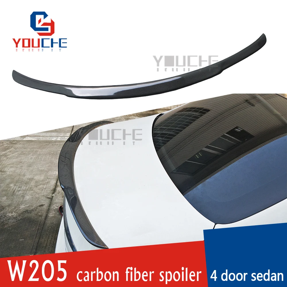 W205 задний спойлер для Mercedes C class W205 4-дверный седан C180 C200 C250 C300 C350+ углеродного волокна багажника спойлер