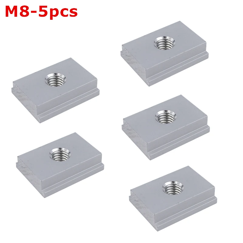 M8-5pcs M6/M8 T-track слайдер раздвижная гайка из алюминиевого сплава Т-образная гайка для деревообрабатывающего инструмента Jigs винт слот крепеж 5 шт./10 шт - Цвет: M8-5pcs