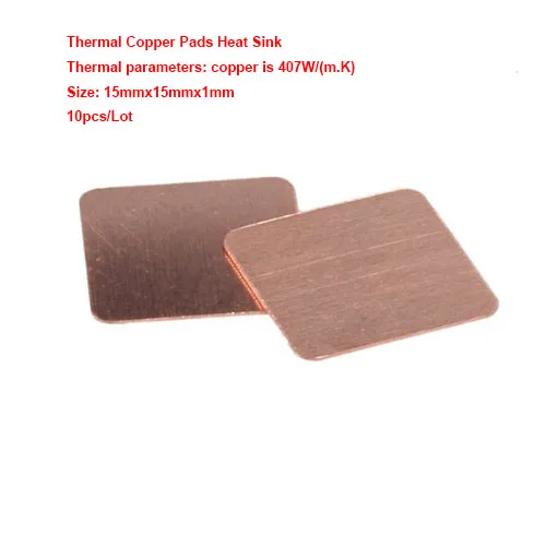 Медный радиатор для ноутбука термопрокладка GPU ЦП VGA ОЗУ медный 10 шт./лот 15 х15х1 мм |
