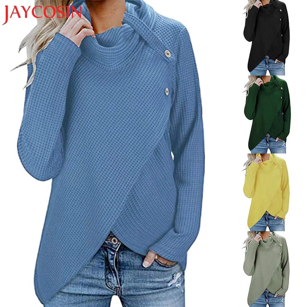 Женская туника на пуговицах JAYCOSIN повседневная трикотажная блузка с капюшоном и