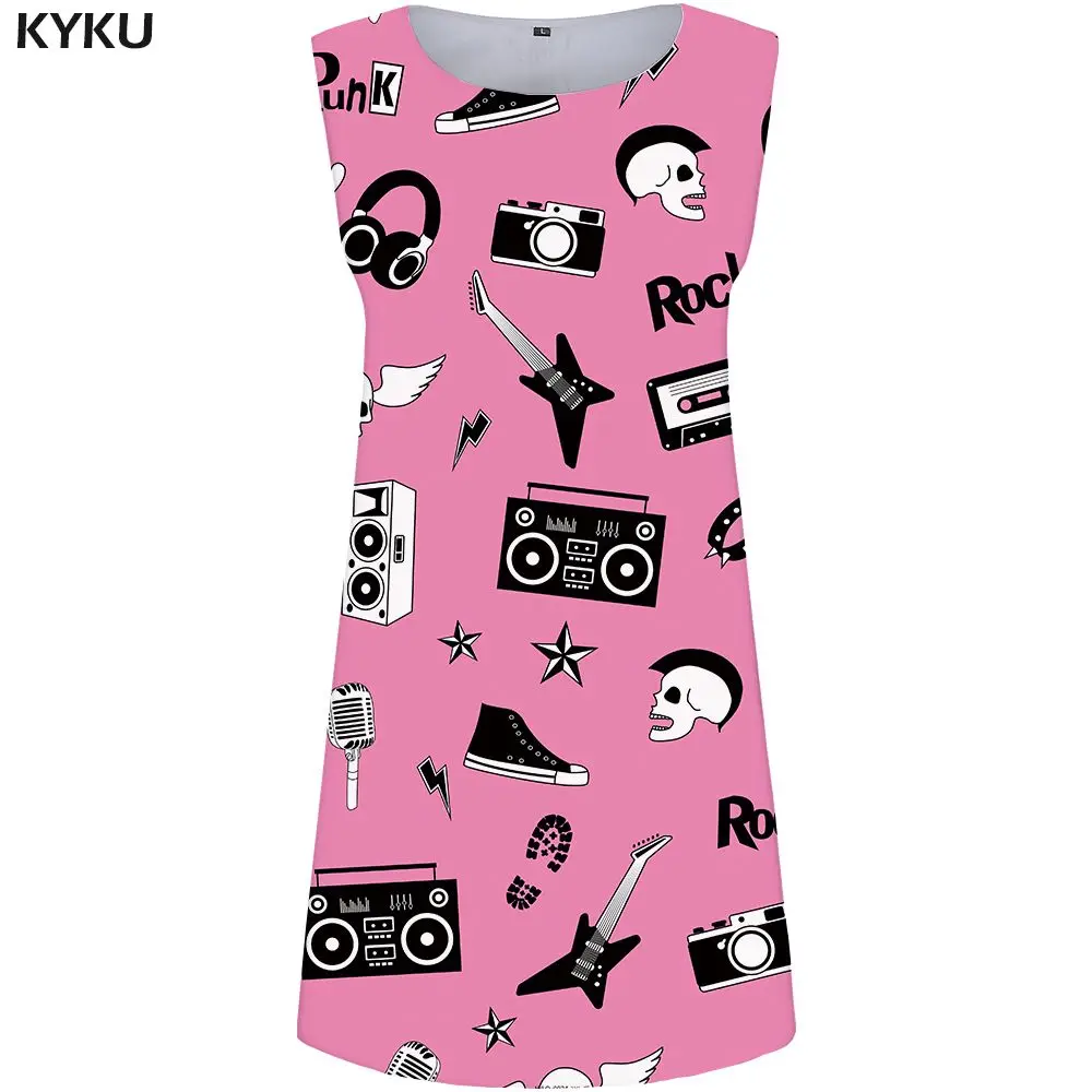 Ladies Dress 04 KYKU Брендовое платье для женщин, Белый сарафан, сексуальные готические женские платья, платья с 3d принтом, вечерние платья, винтажная Женская одежда, летняя - Цвет: Ladies Dress 04