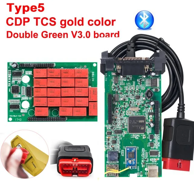Type5 gold case BT 50 шт./лот CDP TCS Bluetooth зеленая доска,00 keygen. R3 как OBDII сканер Multidiag pro OBD2 автомобили Грузовики диагностический инструмент - Цвет: Type5 gold case BT
