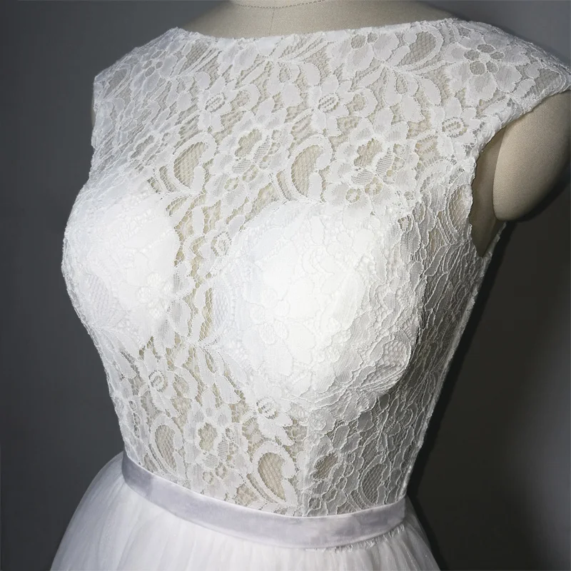 E JUE SHUNG White Lace Backless Wedding Dresses 2018 Cap Sleeves Sheer Beach Gowns robe de mariee vestidos novia | Свадьбы и