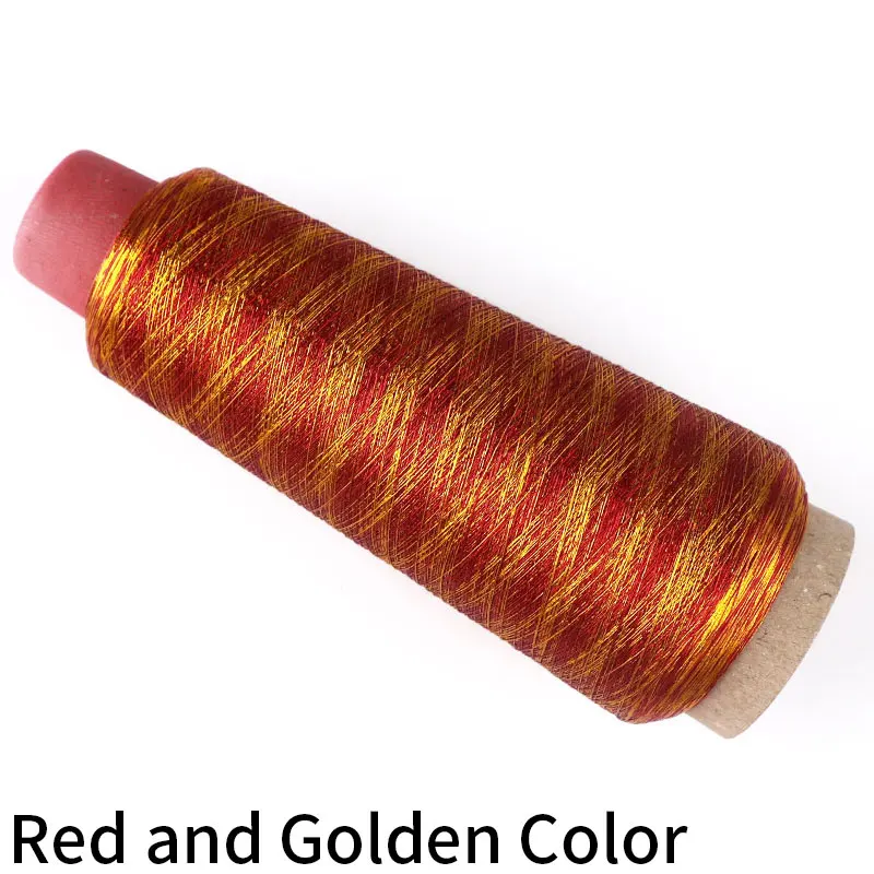 Red and Golden Color Золотая Серебряная линия шелковая нить компьютерная вышитая проволока DIY Ручная вышивка крестом металлическая линия Золотая проволока тонкая проволока - Цвет: Red and Golden Color