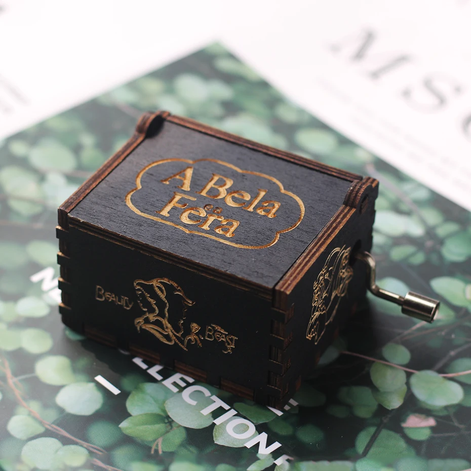 Черный деревянный ручной коленчатый музыкальная шкатулка игра трон Zelda Звездные войны Унесенные призраками Рождественский подарок декоратор день рождения Presentt