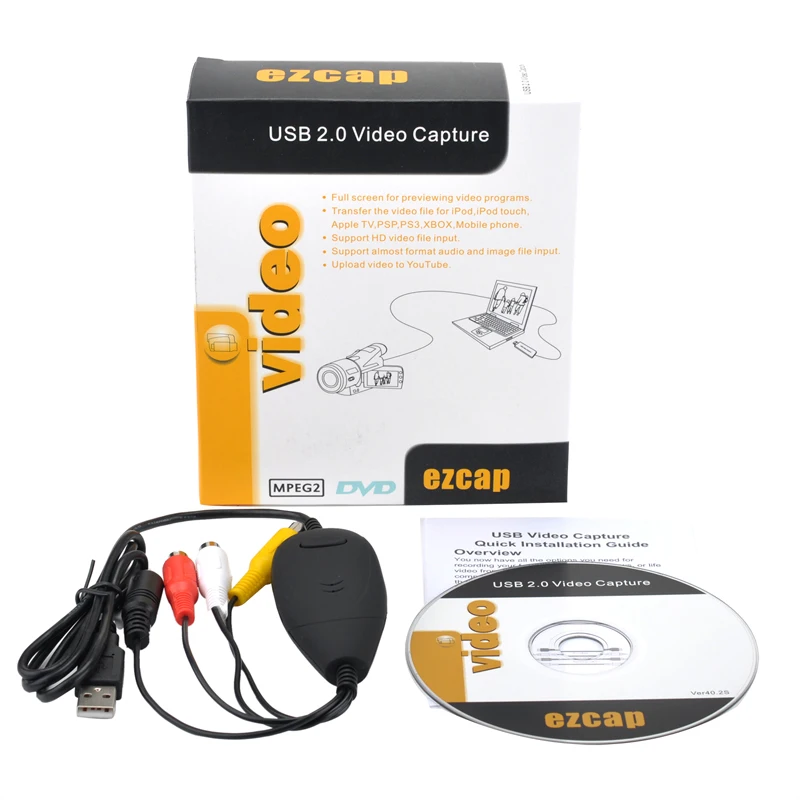 EzCAP172 USB 2.0 Video Game Capture converte аналогового видео с Камера ТВ STB dvd-плеер VHS для