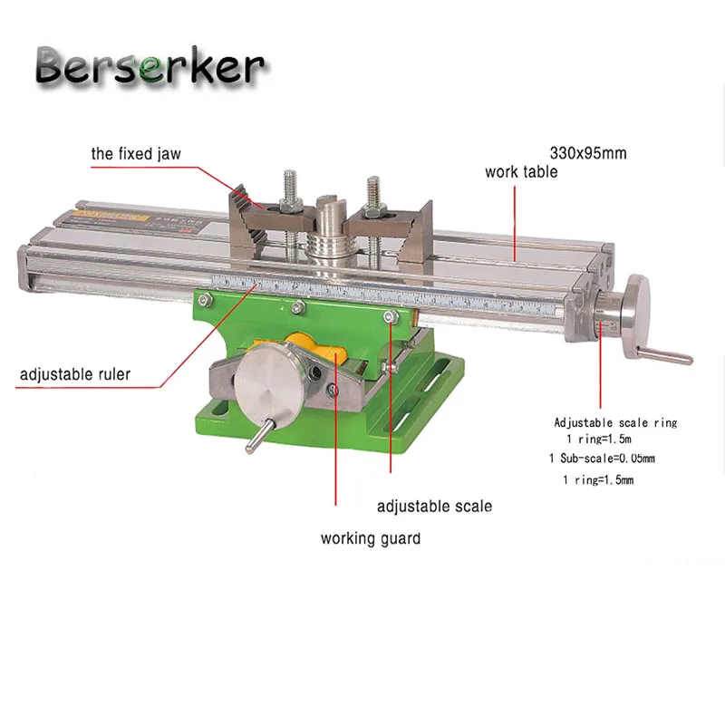 Berserker рабочий стол комбинированный ось Y регулировка для фрезерного станка