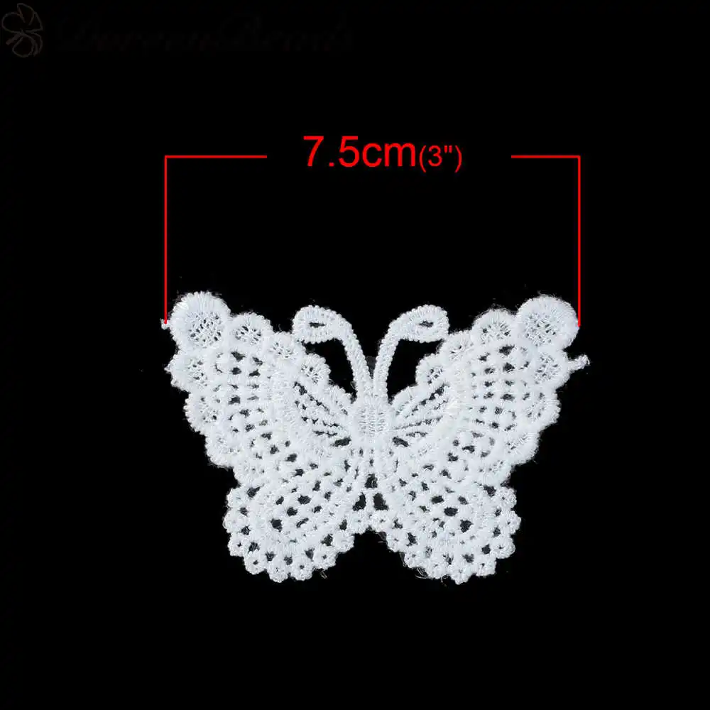 DoreenBeads полиэстер аппликации Патчи DIY Скрапбукинг Ремесло бабочка животное белый