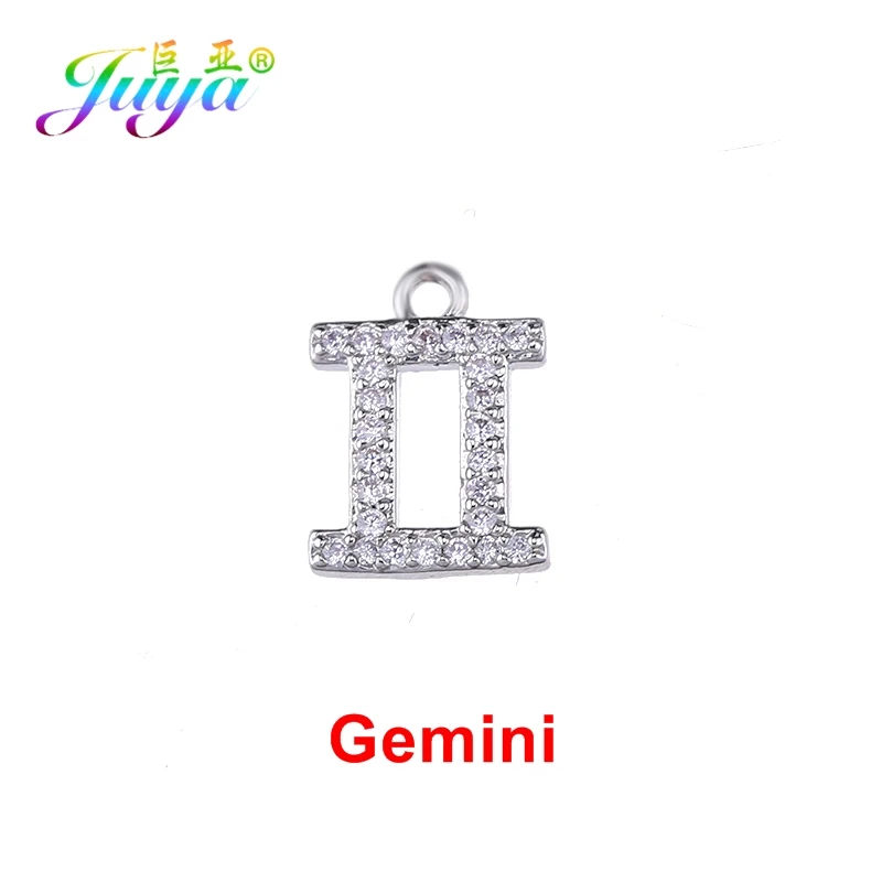 Juya DIY золото/серебро 12 Знак зодиака, Созвездие Подвеска Аксессуары Подвески для женщин браслет ожерелье серьги изготовление ювелирных изделий