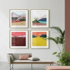 Абстрактный пейзаж, холст, постер, современная картина с изображением гор, Скандинавская Настенная картина для гостиной, скандинавский Декор для дома