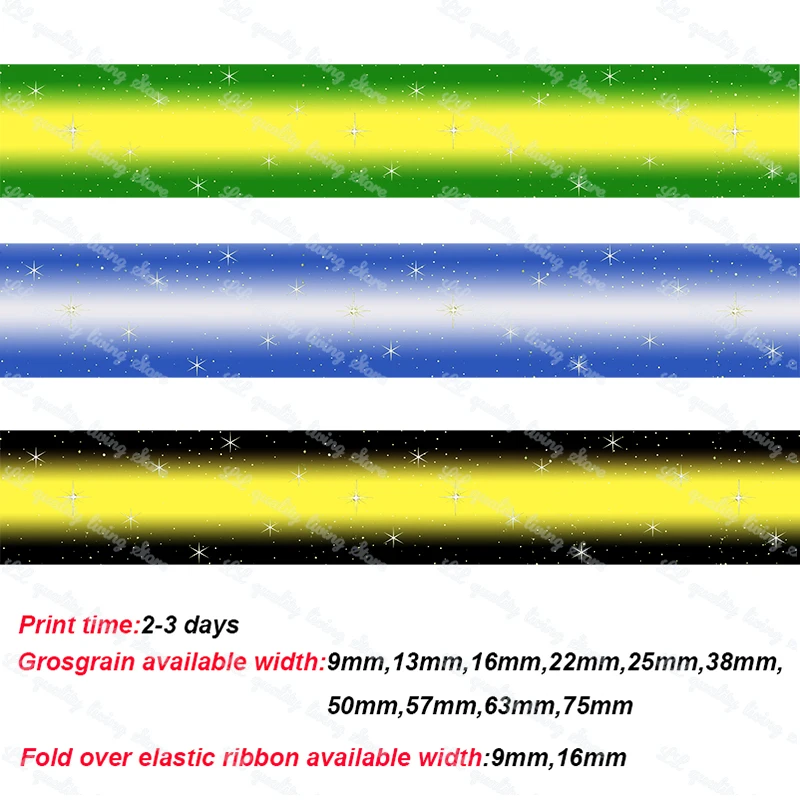 

Sparkling stars pattern printed grosgrain christmas diy birthday party decorations kids light glitter ribbon 50 yards