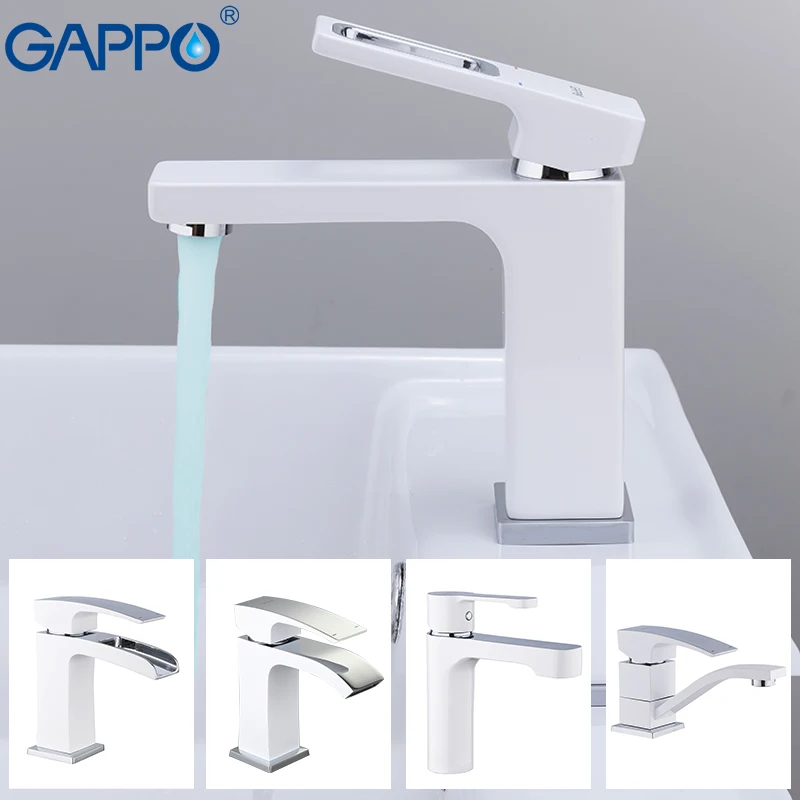 

GAPPO Basin faucets white waterfall tap brass basin mixer bathroom sink faucet water taps mixer washbasin bath faucets