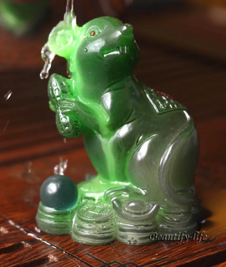 Зеленая мышь счастливые амулеты китайский зодиак шэньсяо аллохромный талисман