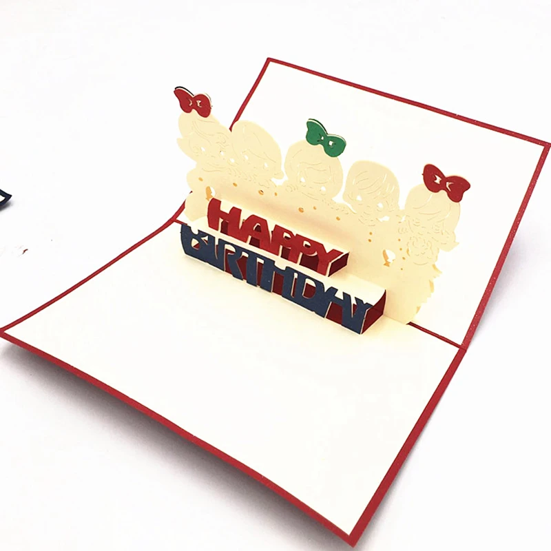 10 шт. ручной работы 3D всплывающие открытки бумага поздравительная карта kirigami