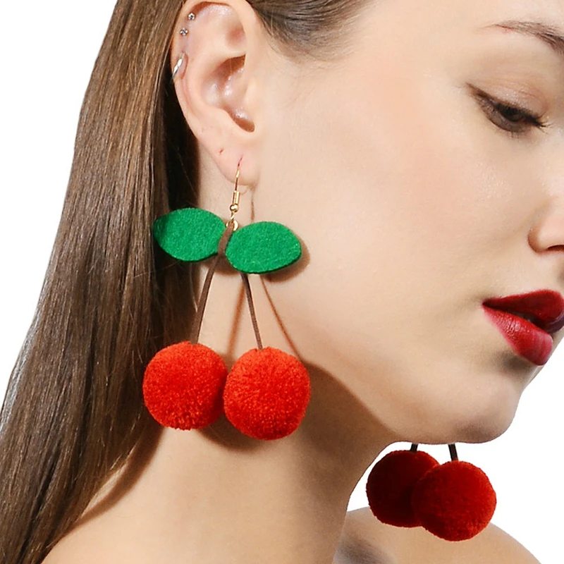 Серьги женские Висячие из искусственного меха в Корейском стиле - купить по