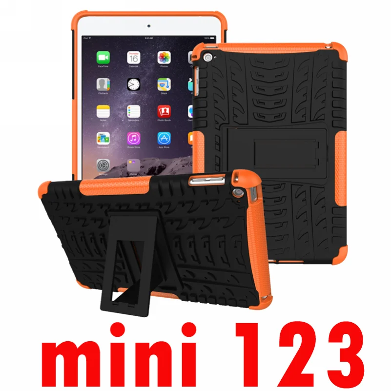 mini 1 2 3 Orange Для Apple iPad mini 1 2 3 4 жесткое воздействие чехол сверхмощный Броня Гибридный противоударный силиконовый Жесткий чехол для iPad mini 1/2/3/4 - Цвет: mini 1 2 3 Orange