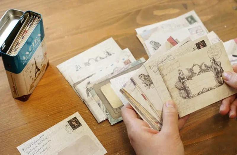 Винтажный мини-конверт из крафт-бумаги конверт с буквами коричневый Свадебный 12