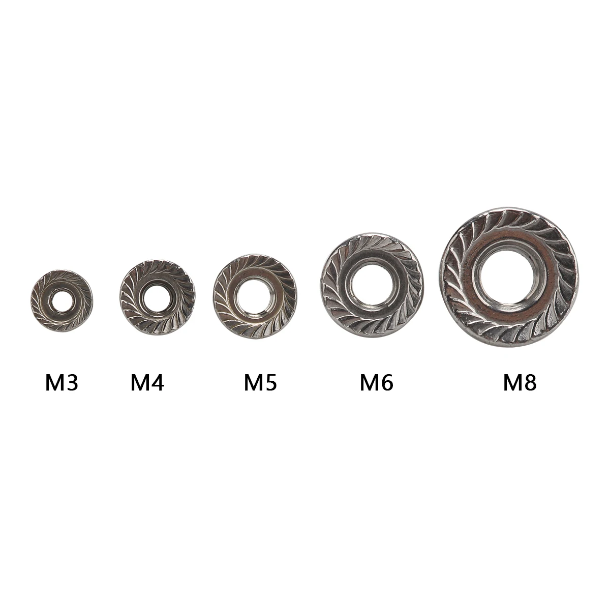 70 шт. DIN6923 304 шестигранные фланцевые гайки из нержавеющей стали с блокировкой