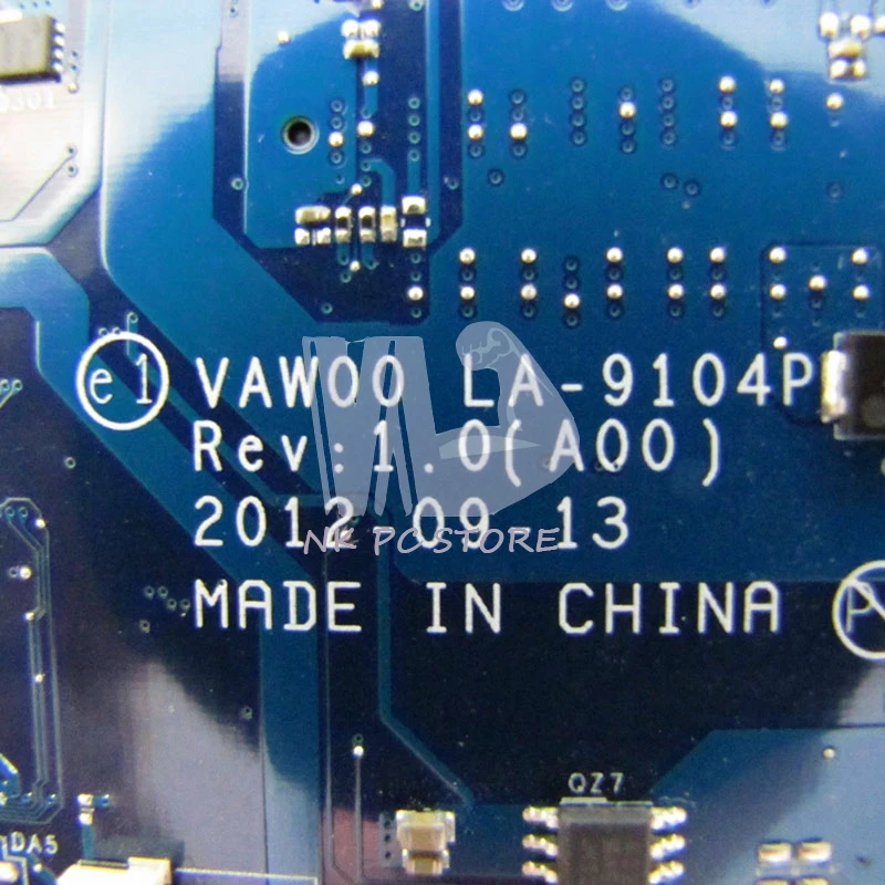 NOKOTION VAW00 LA 9104P CN 06H8WV 6H8WV материнская плата для ноутбука Dell inspiron 15 3521 5521SR109 основная