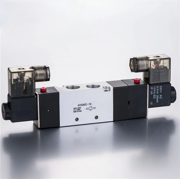 

Olenoid valve 4V330C-10 с тремя позициями и двойной головкой 3/8 дюйма