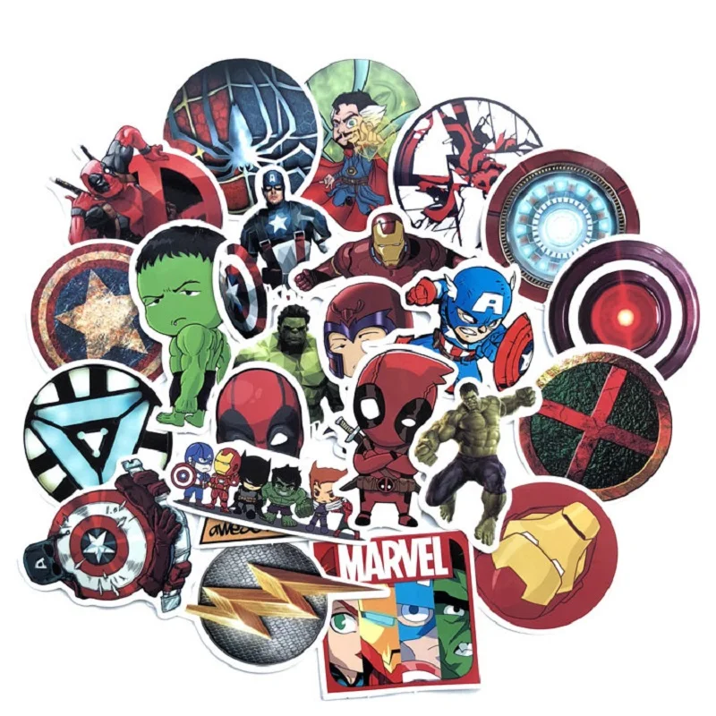 50 шт. мультфильм аниме супер герой Marvel DC чемодан наклейки Супермен Бэтмен