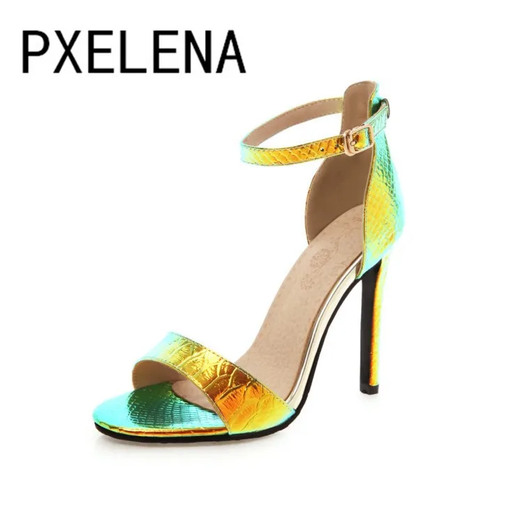 PXELENA 2019 летние шикарные женские сандалии на очень высоком каблуке шпильке