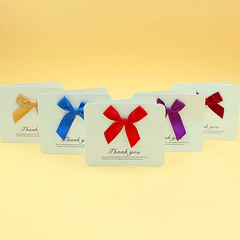 (100 шт./лот) бренд leiso простой дизайн карта сообщения с конвертом спасибо бантом