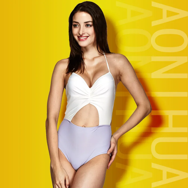 2015 Europe steel plate gathering ladies and conjoined new swimsuits swimwear triangle slim sexy hot swimsuit|swimsuit one piece cut out|plate