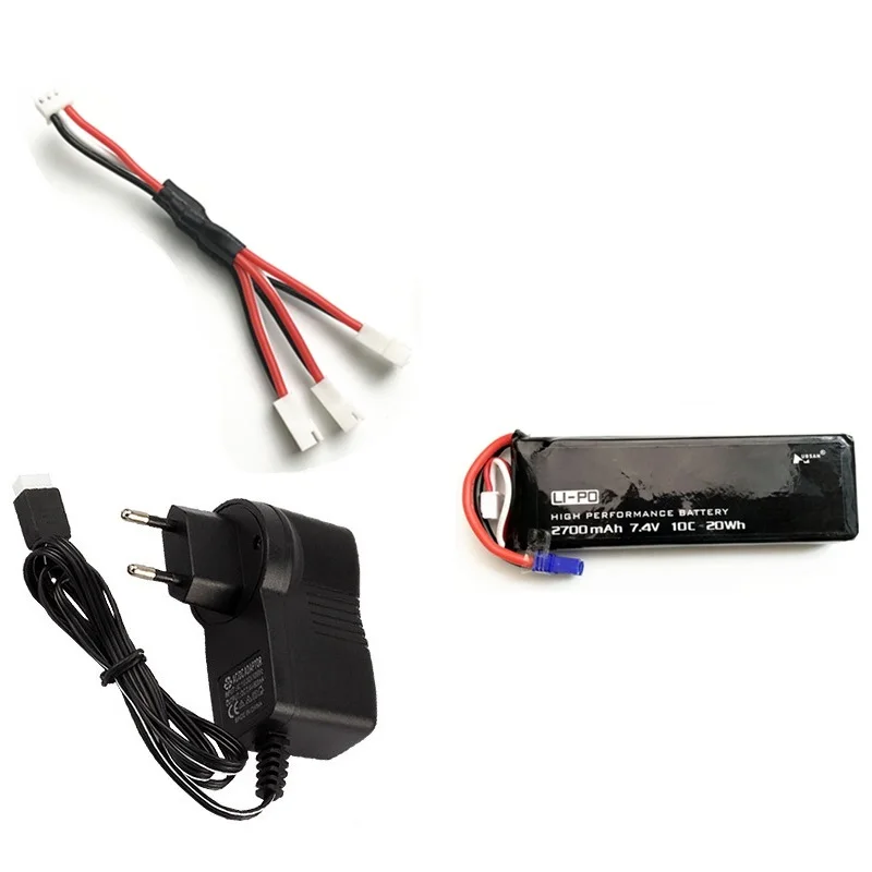 Зеленый Для Hubson H501C H501S X4 7,4 v 2700mAh 10C 20WH 7,4 V lipo аккумулятор и зарядное устройство для радиоуправляемого квадрокоптера дрона части 2s батарея - Цвет: Зеленый