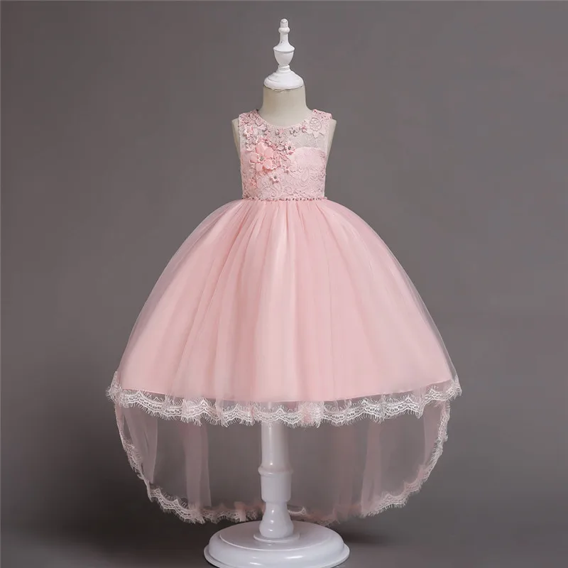 Lovely Lace Flower Princess Dress for Girl 0-12 Y Baby Yellow Wedding Party Tulle Vestido Kids Birthday Clothes BW124 | Детская одежда